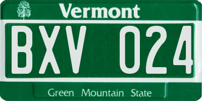 VT license plate BXV024