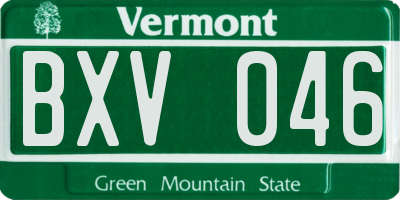 VT license plate BXV046