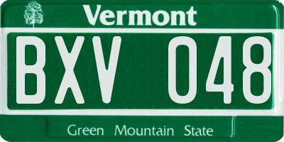 VT license plate BXV048