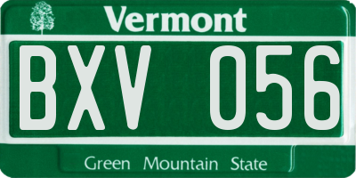 VT license plate BXV056