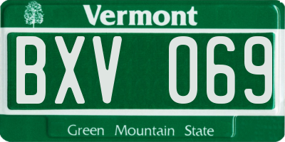 VT license plate BXV069