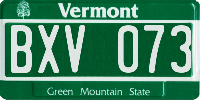 VT license plate BXV073
