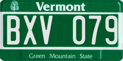 VT license plate BXV079