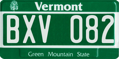 VT license plate BXV082