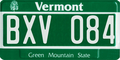 VT license plate BXV084