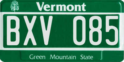 VT license plate BXV085