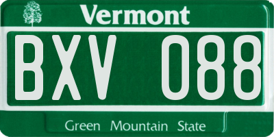 VT license plate BXV088