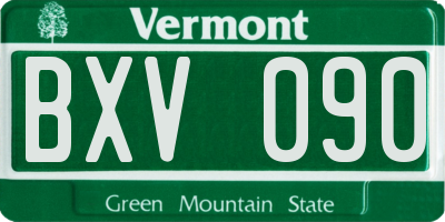 VT license plate BXV090