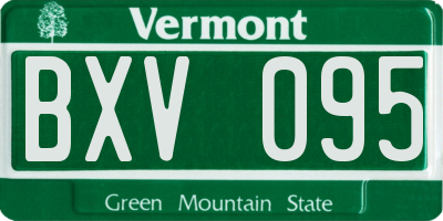 VT license plate BXV095