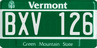 VT license plate BXV126