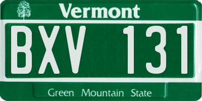 VT license plate BXV131