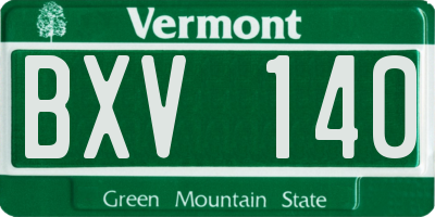 VT license plate BXV140