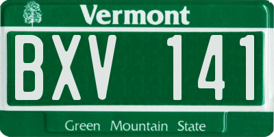 VT license plate BXV141