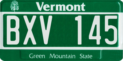 VT license plate BXV145