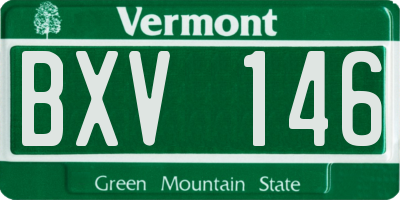 VT license plate BXV146