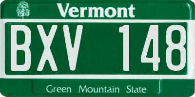 VT license plate BXV148