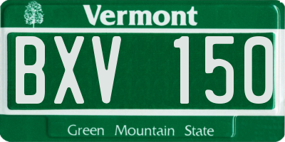 VT license plate BXV150