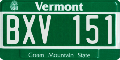 VT license plate BXV151