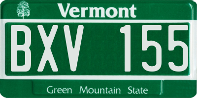 VT license plate BXV155