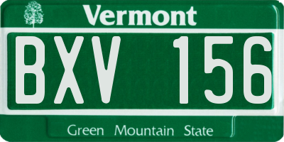 VT license plate BXV156