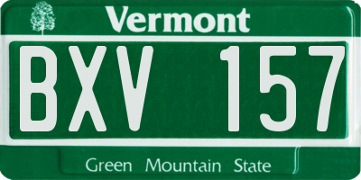 VT license plate BXV157