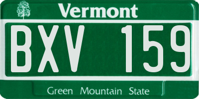 VT license plate BXV159