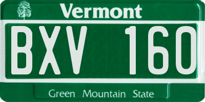 VT license plate BXV160