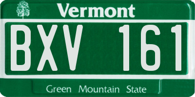 VT license plate BXV161