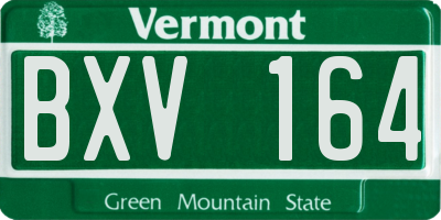 VT license plate BXV164
