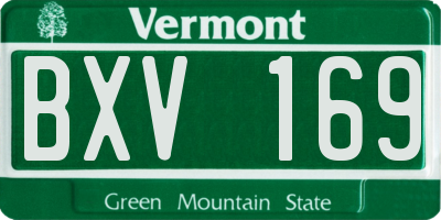 VT license plate BXV169