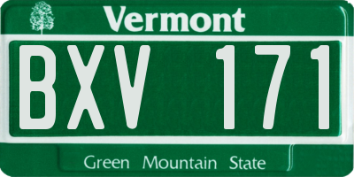 VT license plate BXV171