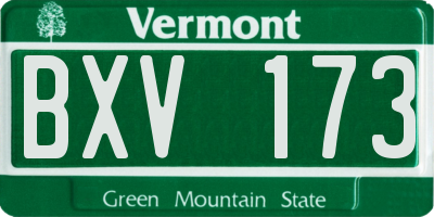 VT license plate BXV173