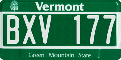 VT license plate BXV177