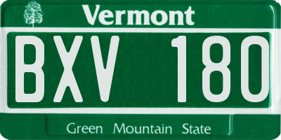 VT license plate BXV180