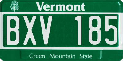 VT license plate BXV185