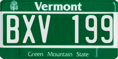 VT license plate BXV199