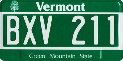VT license plate BXV211