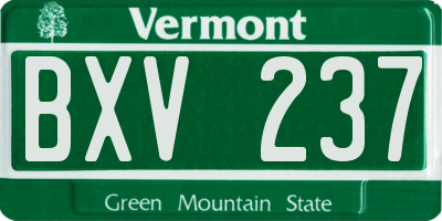 VT license plate BXV237