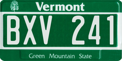 VT license plate BXV241