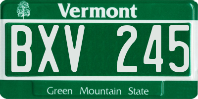 VT license plate BXV245