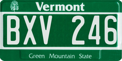 VT license plate BXV246
