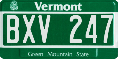 VT license plate BXV247
