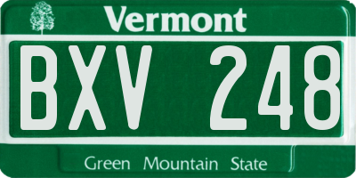 VT license plate BXV248