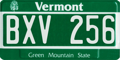 VT license plate BXV256