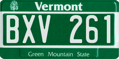 VT license plate BXV261