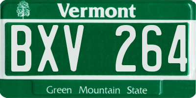 VT license plate BXV264