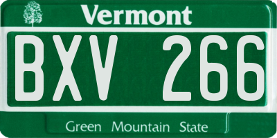 VT license plate BXV266