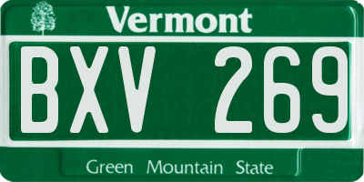 VT license plate BXV269