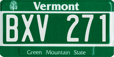 VT license plate BXV271