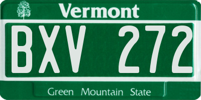 VT license plate BXV272